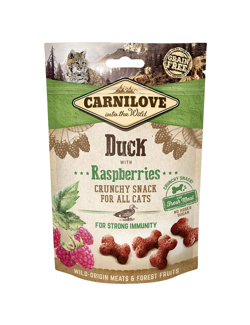 Carnilove Cat Crunchy Snack Duck w Raspberry