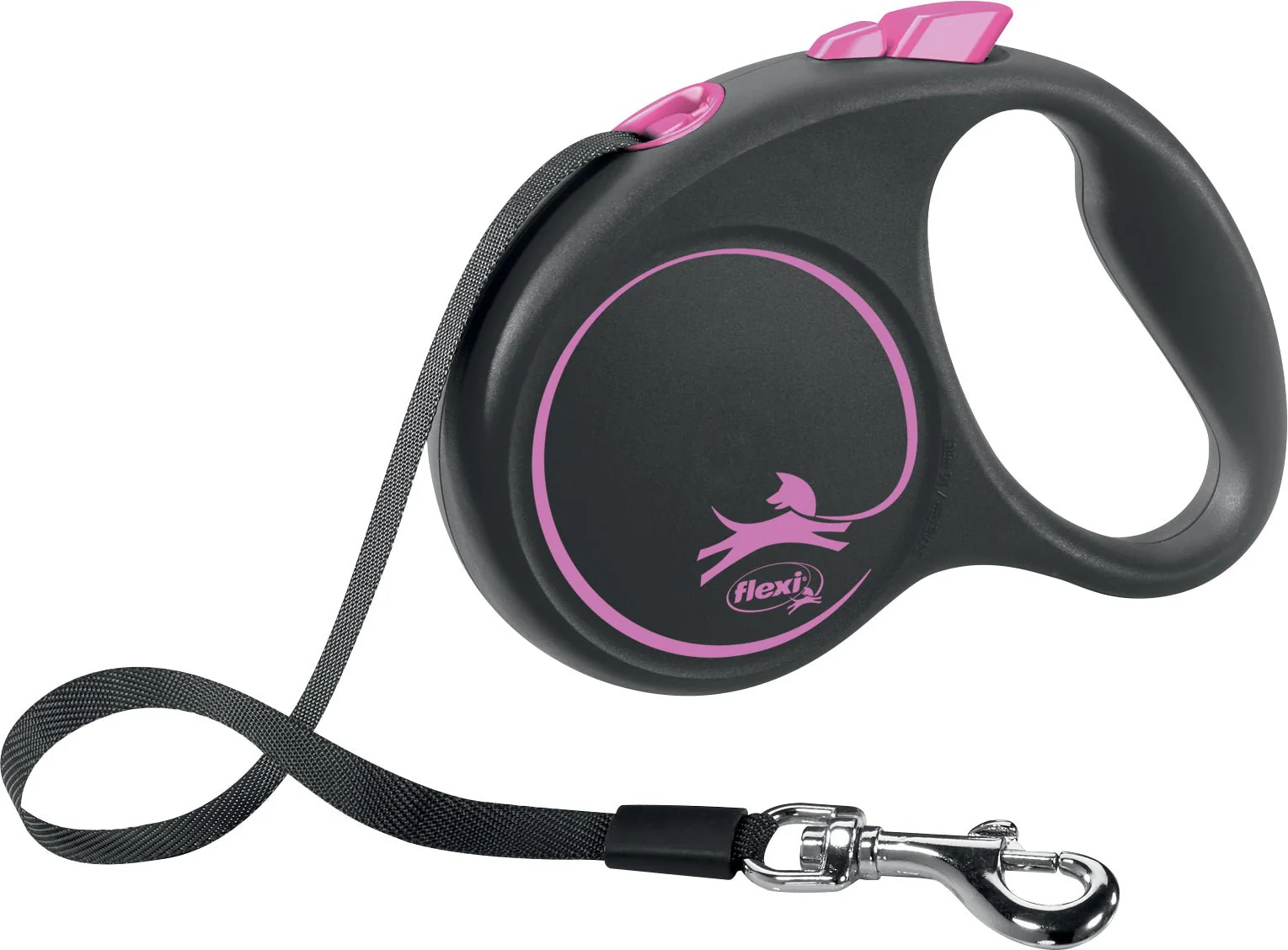Flexi Black Design Rullkoppel med Band Rosa