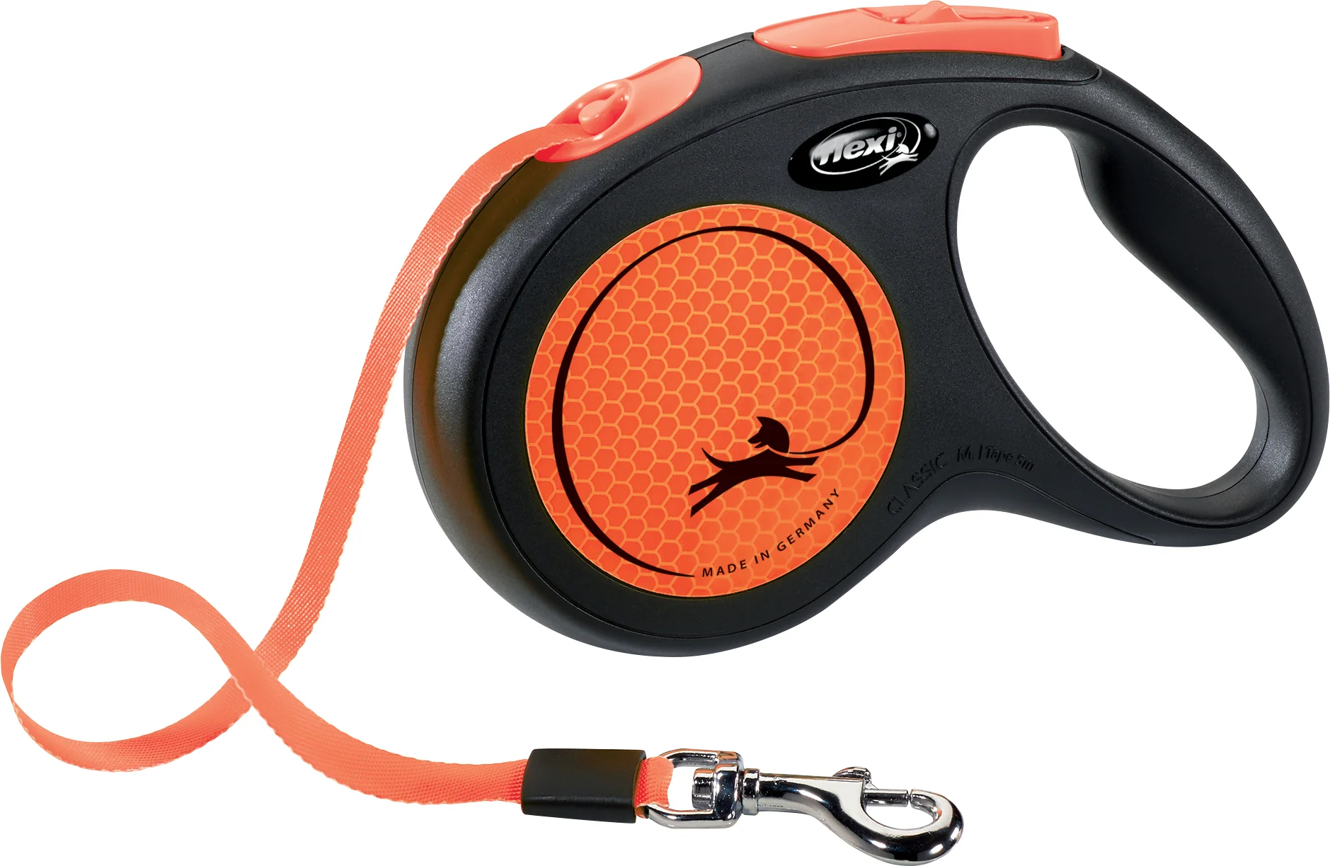Flexi New NEON Rullkoppel med Band Neonorange