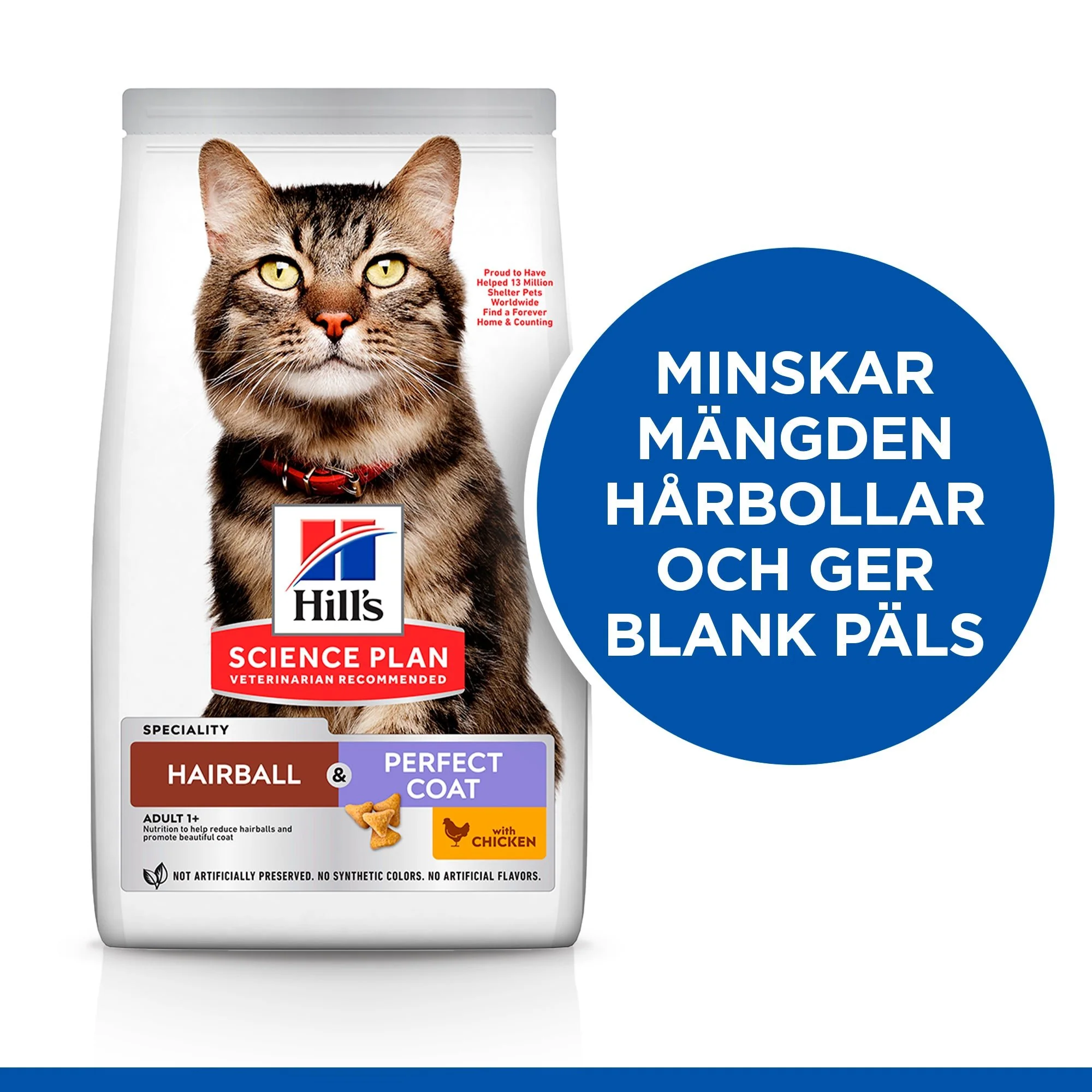Hill's Science Plan Hairball & Perfect Coat kattfoder med kyckling för vuxna katter - Image 4