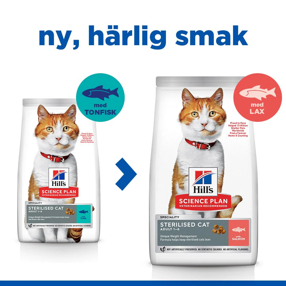 Hill's Science Plan Sterilised Cat torrfoder med lax för fullvuxna katter - Image 11