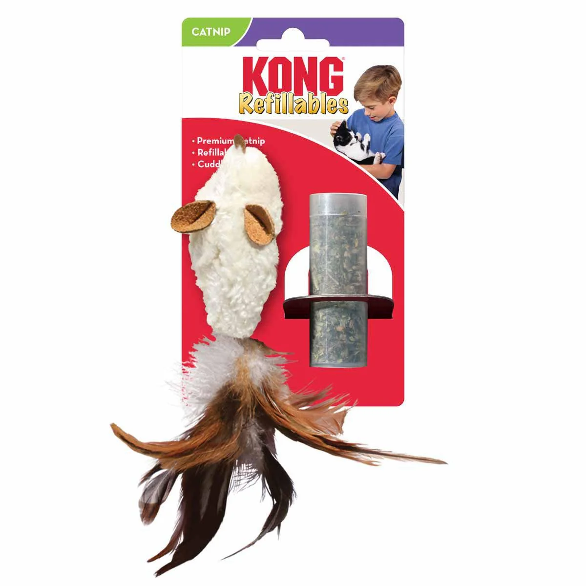 Kong Refillable Feather Mouse