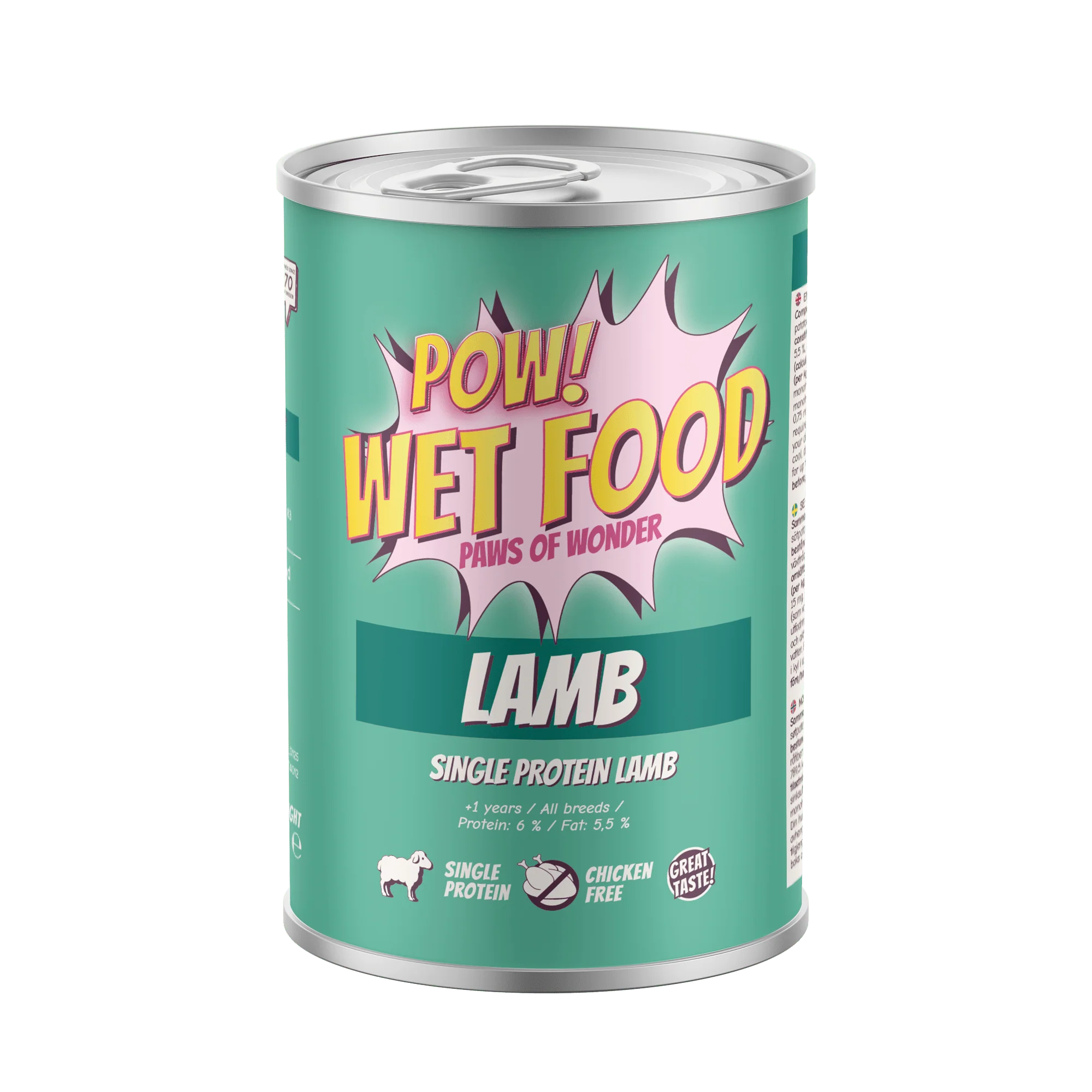 POW! Dog Adult Lamb Can
