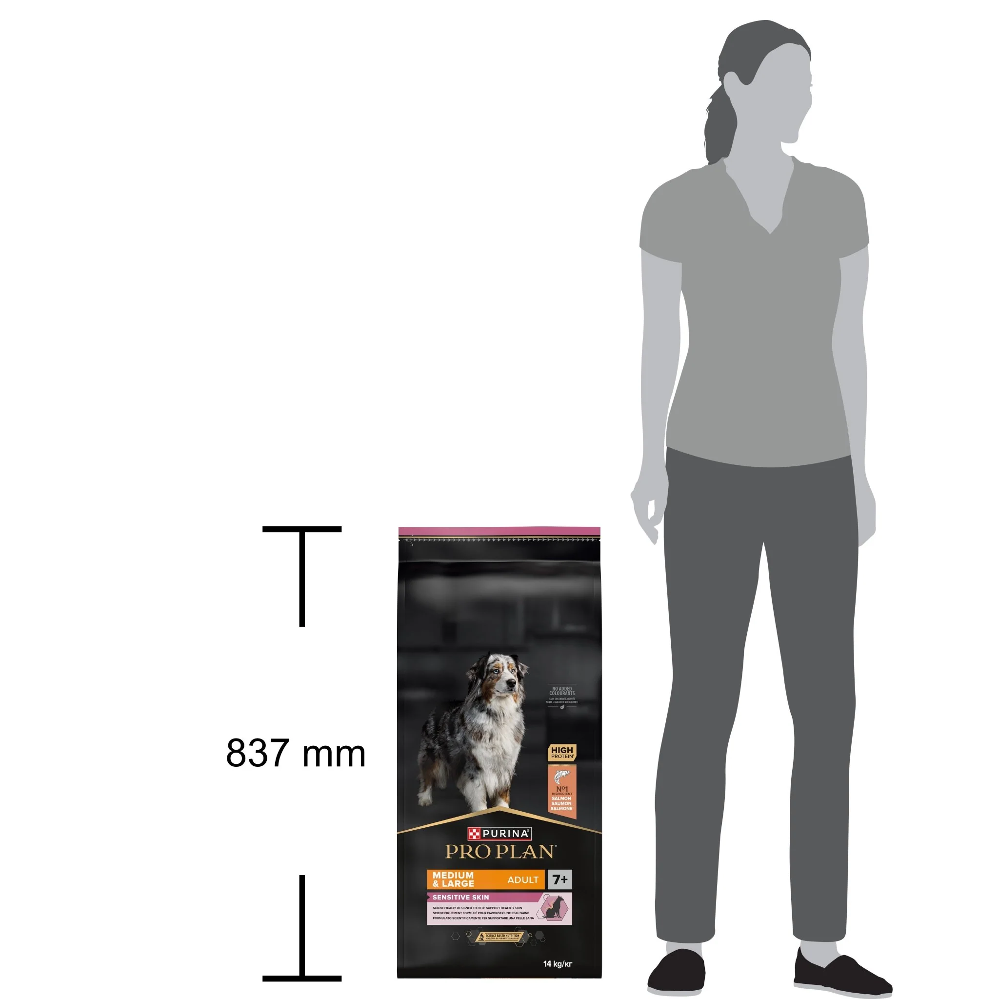 PURINA PRO PLAN Medium & Large Adult Dog 7+ Sensitive Skin Rikt på lax - Image 3